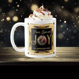 Mug Christmas Peace Love and Joy Photo de famille