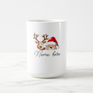 Mug Christmas Peeking Nom personnalisé