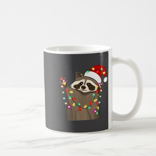 Mug Christmas Racoon Swea,funny Christmas Lights Racco (Droite)