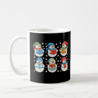 Mug Christmas Reading Books Teacher Snowman Xmas