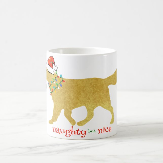 Mug Christmas Retriever Naughty, mais Nice vacances (Centre)