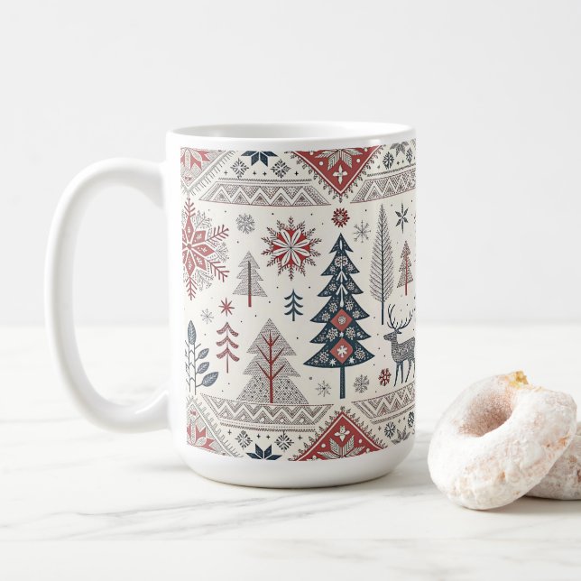 Mug Christmas Scandinavian Geometric Minimalist (Avec donut)