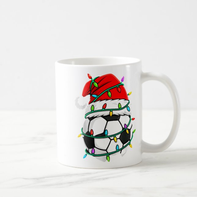 Mug Christmas Soccer Santa Hat Lights Santa Srts Xmas  (Droite)