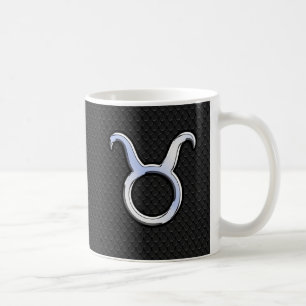 Mug Chrome Argent Comme Taurus Zodiac Panneau Décor
