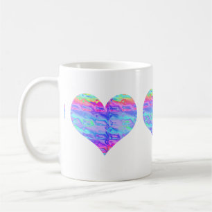 Mug Chrome Metallic Neon Coeur arc-en-ciel