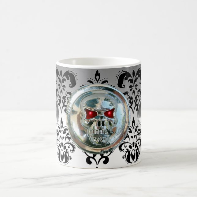 MUG CHROME SKULL RIDERS BLANC BLACK DAMASK (Centre)