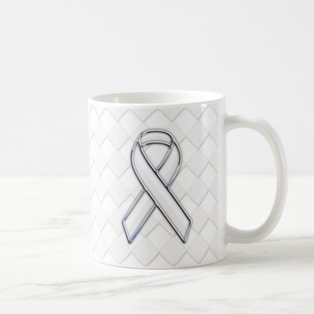 Mug Chrome White Ribbon Sensibilisation sur la décorat (Droite)