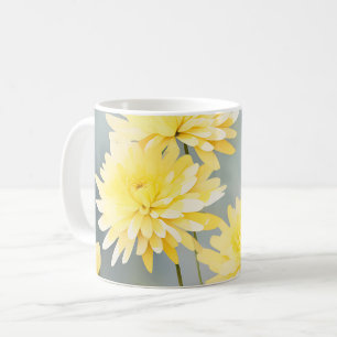 Mug Chrysanthèmes D'Aquarelle Sur Un pré Jaune Clair
