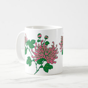Mug Chrysanthèmes de l'araignée chinoise en rose corai