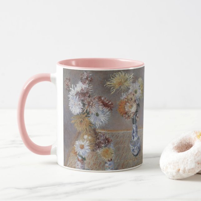 Mug Chrysanthèmes par Gustave Caillebotte (Avec donut)