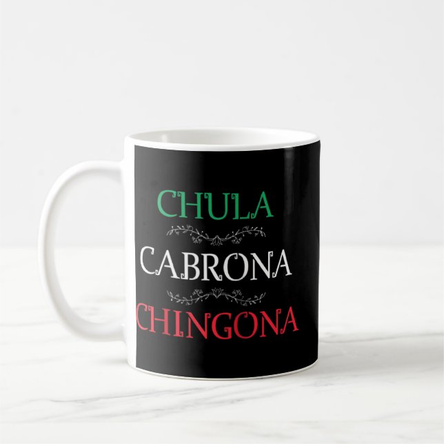 Mug Chula Cabrona Chingona Chemise Mexicaine Mujer M (Gauche)