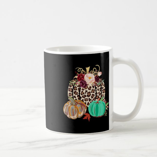 Mug Chute Leopard Cheetah Citrouille Rustique Hallowee (Droite)