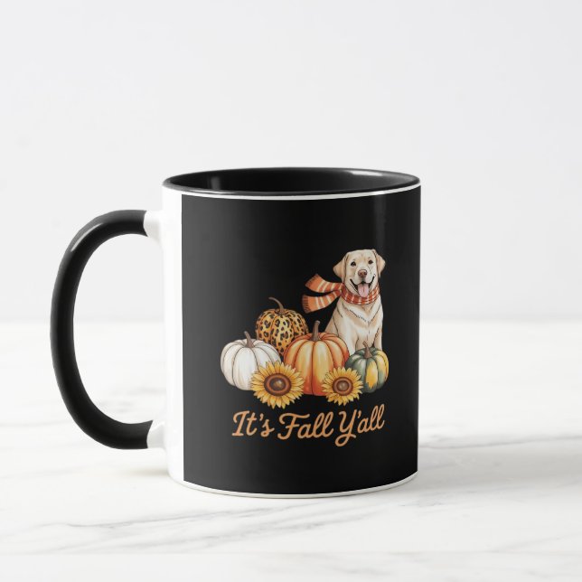Mug Chute Y’all Chien Leopard Citrouille Automne Creat (Gauche)