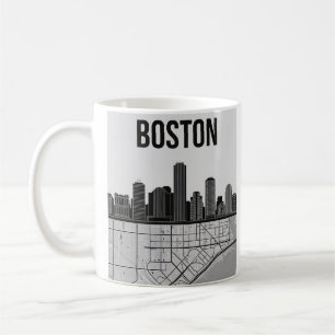Mug Ciel de la ville de Boston Massachusetts avec cart