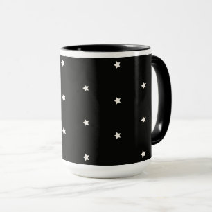 Mug Ciel nocturne, étoiles blanches à minuit,