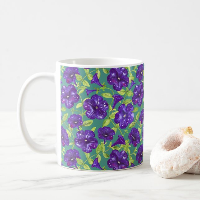 Mug Ciel nocturne Petunia sur oreiller à lancer arrièr (Avec donut)