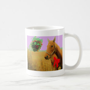 Mug Ciel rose rétro Cheval de Noël