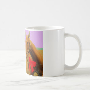 Mug Ciel rose rétro Cheval de Noël