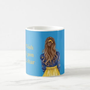 Mug Cieux Étoilés Fille aux Cheveux Bruns Lune