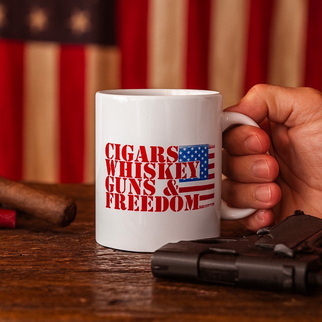 Mug Cigars Whiskey Guns Et Liberté (Créateur téléchargé)
