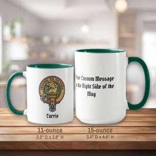Mug Cimier de lion Clan Currie sur Tartan