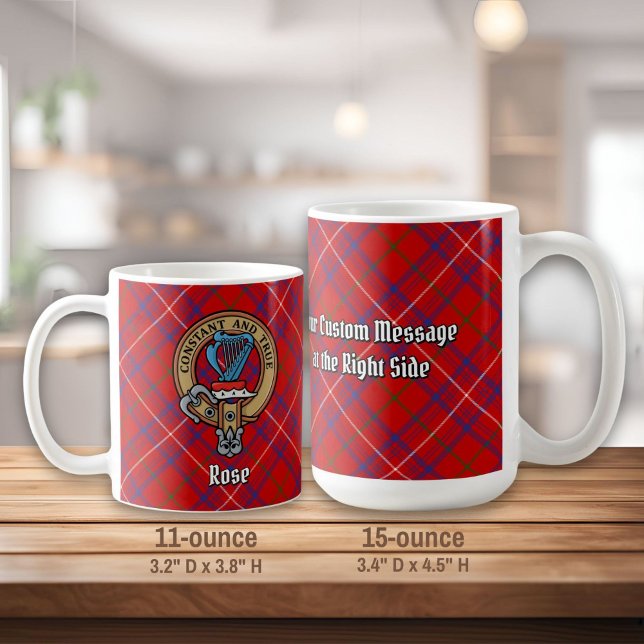 Mug Cimier Rose de clan sur Tartan (Créateur téléchargé)