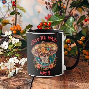 Mug Cinco de Mayo Chihuahua portant Sombrero & Serape