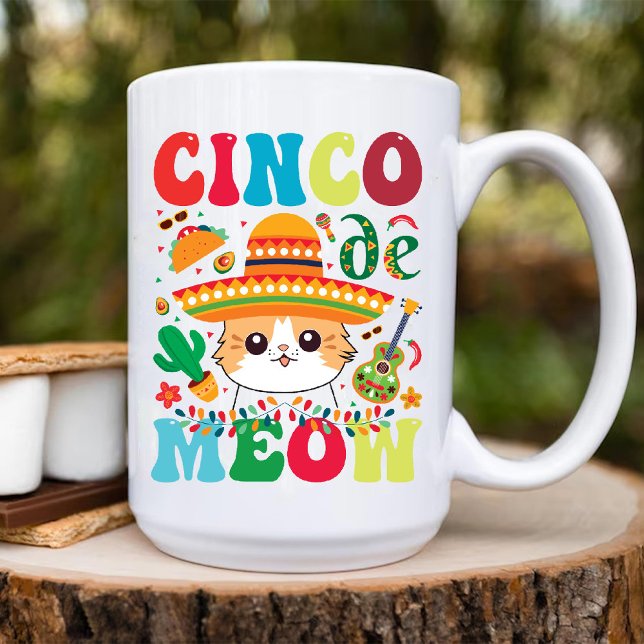 Mug Cinco De Meow | Funny mexicaine Cat Cinco De Mayo (Cinco De Meow | Funny mexican Cat Cinco De Mayo Coffee Mug)