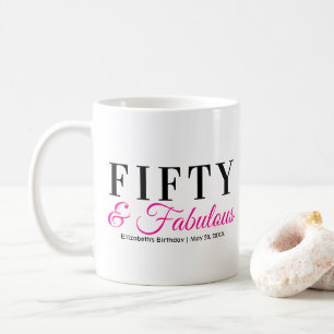 Mug Cinquante ans et Fantastique Fancy Rose Chaud 50e 