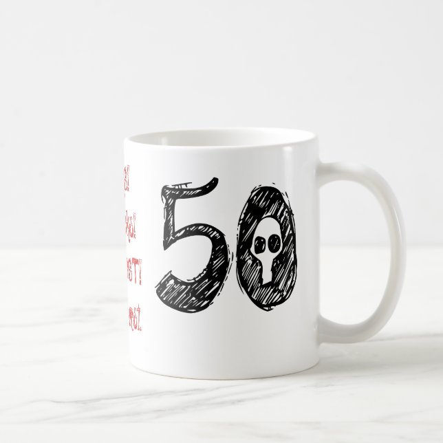 Mug cinquantième Cadeau Goth drôle de bâillon (Droite)