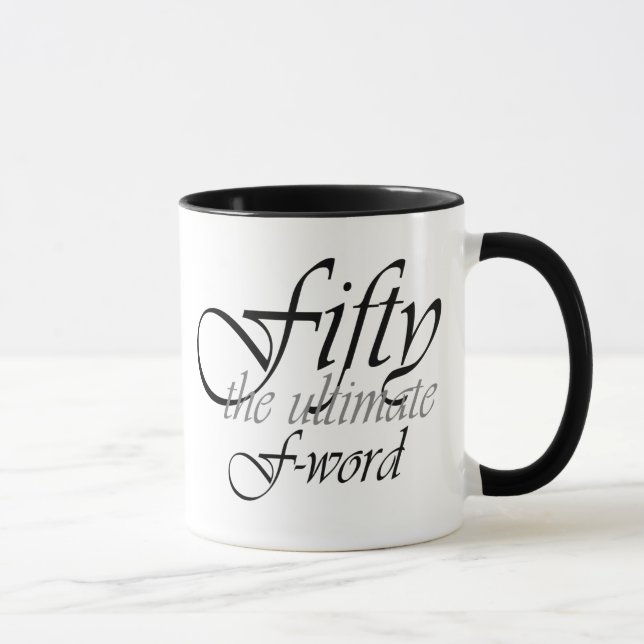 Mug cinquantième cadeaux d'anniversaire - cinquante, (Droite)