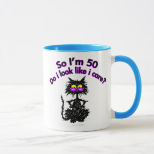 Mug cinquantième Cadeaux de chat d'anniversaire