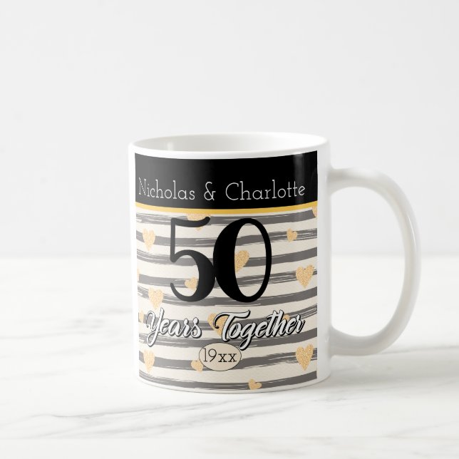 Mug cinquantième Coutume d'anniversaire de mariage (Droite)