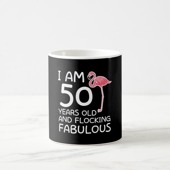 Mug Cinquantième flocage d'anniversaire de Flamant (Centre)