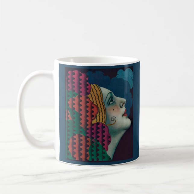 Mug circa 1930 art deco woman print (Gauche)