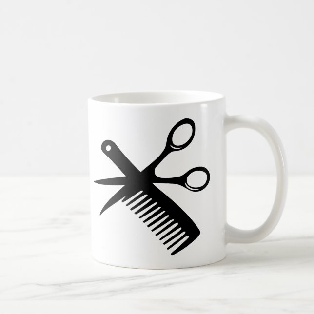 Mug ciseaux peints de coiffure noire (Droite)