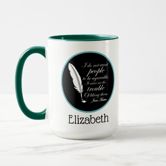 Mug Citation acceptable de Jane Austen (Gauche)