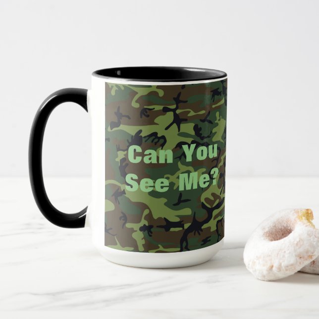 Mug Citation amusante Camouflage vert militaire (Avec donut)