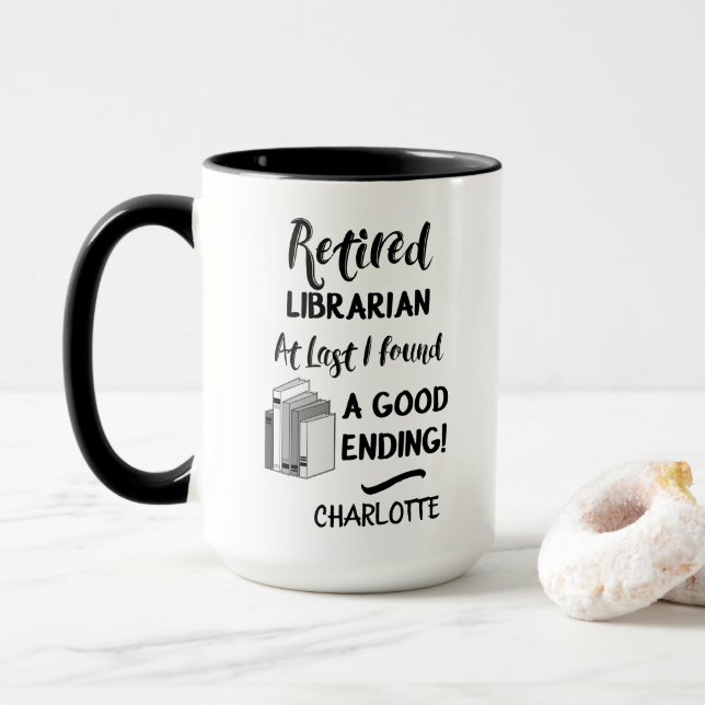 Mug Citation amusante du bibliothécaire à la retraite (Avec donut)