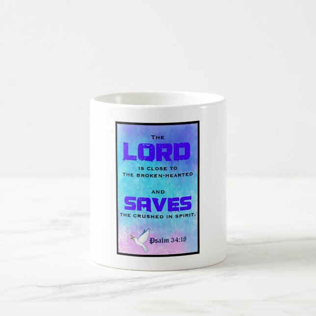 Mug Citation Biblique Inspirationnelle Pslam 34:18 (Centre)