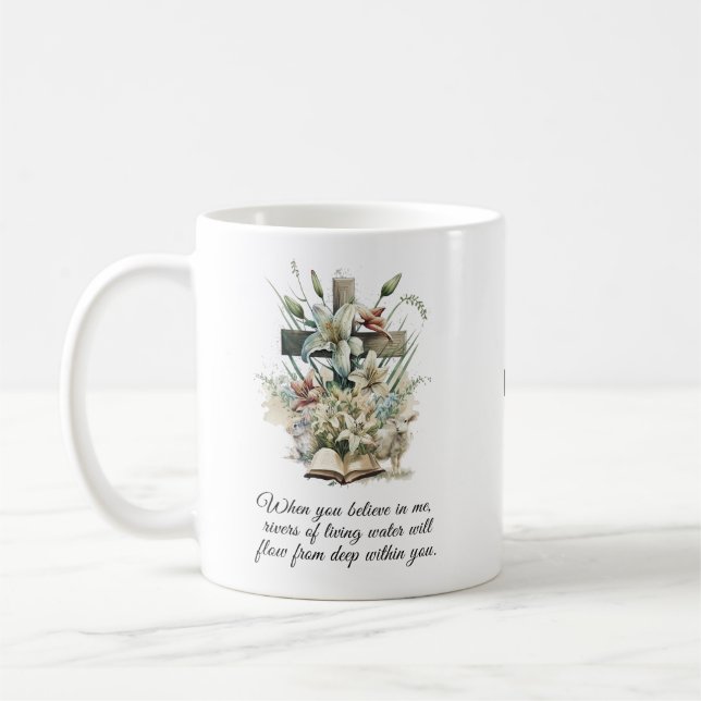 Mug Citation chrétienne de la Bible personnalisée Vers (Gauche)