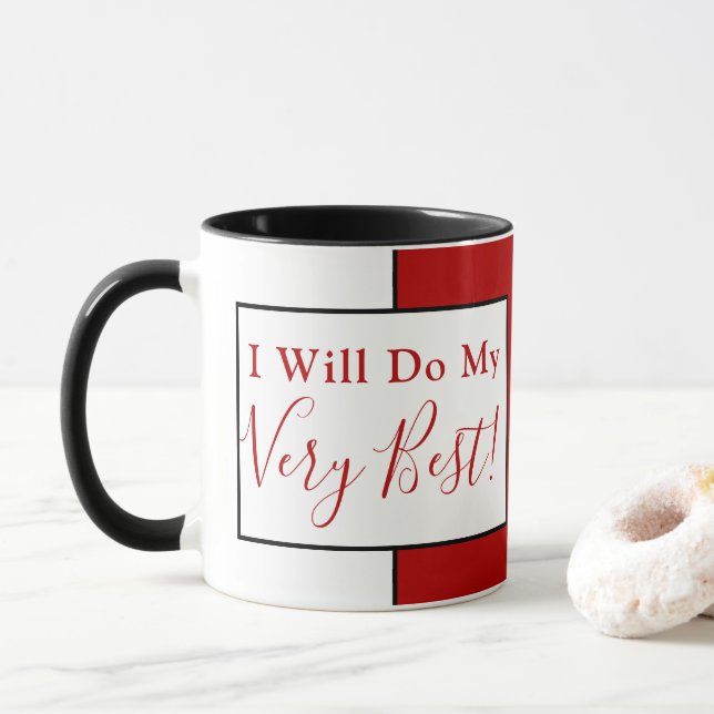 Mug Citation d'affirmation Bloc de couleur moderne Rou (Avec donut)