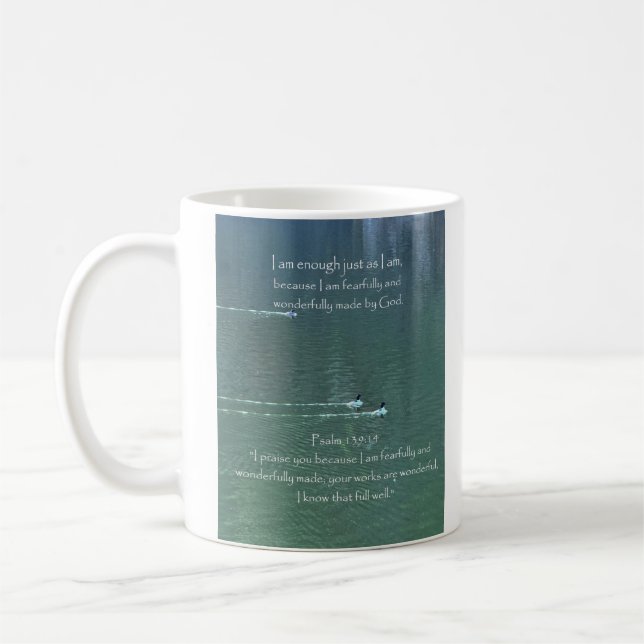 Mug Citation d'affirmation chrétienne et Bible corresp (Gauche)