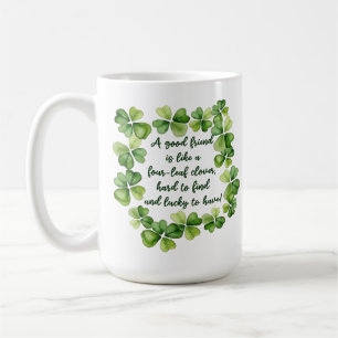 Mug Citation d'amitié au trèfle Bonne amie Trèfle à 4 