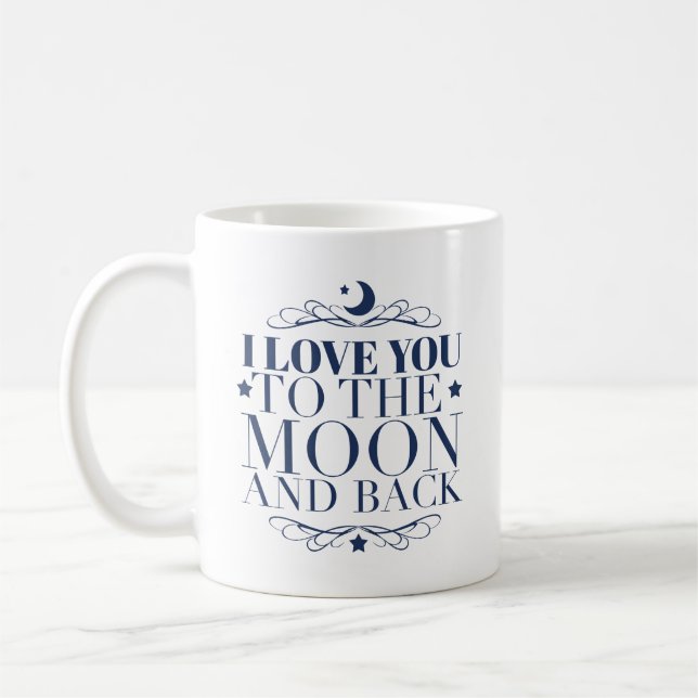 Mug Citation d'amour de la lune bleue (Gauche)