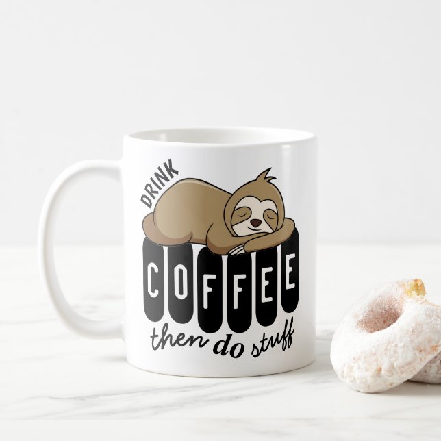 Mug Citation de café couché (Avec donut)