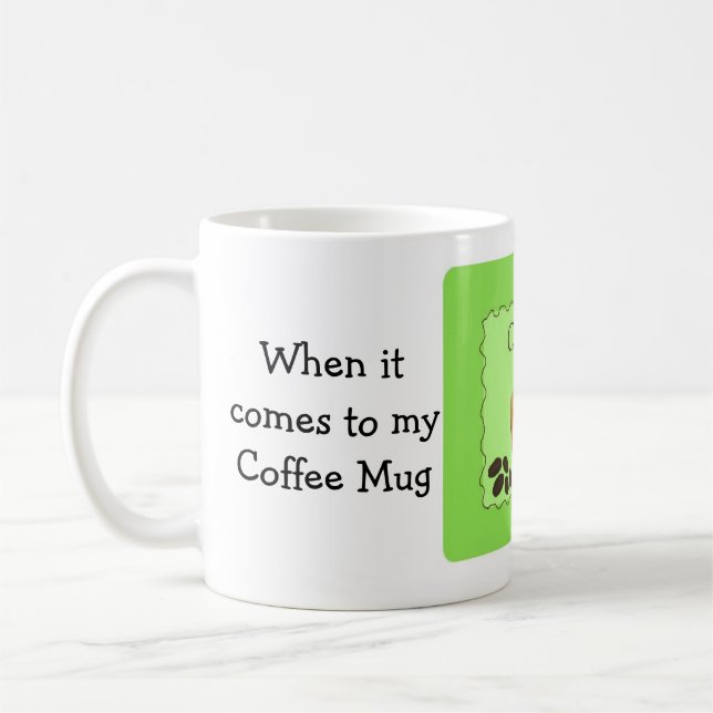 Mug Citation de café drôle La taille compte (Gauche)