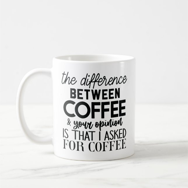 Mug Citation de café humoristique mettant en évidence  (Gauche)