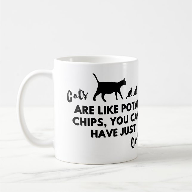 Mug Citation de chat amusante : Les chats sont comme d (Gauche)