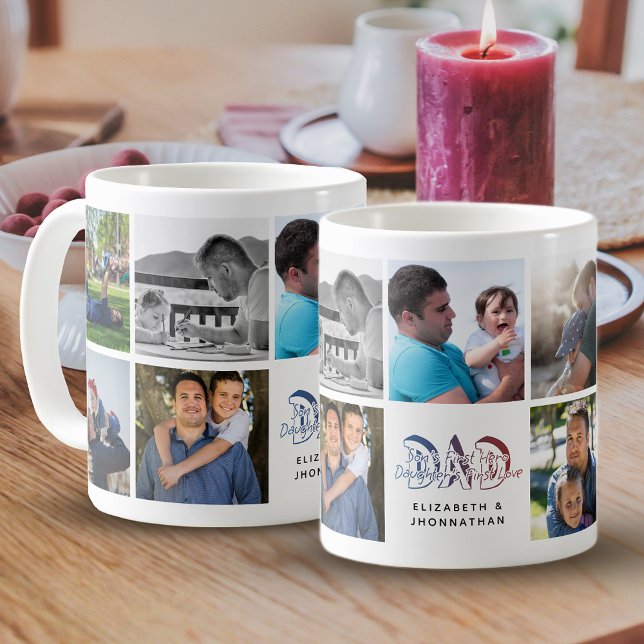 Mug Citation de DAD Son & Fille Photo Collage Nom de f (Créateur téléchargé)